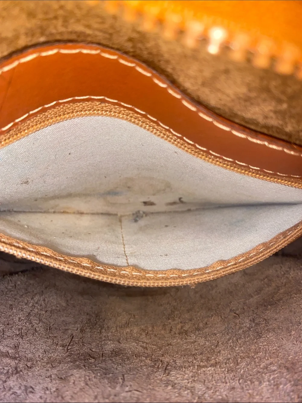 Dooney & Bourke Olive Pebbled Leather Satchel with Tan Trim
